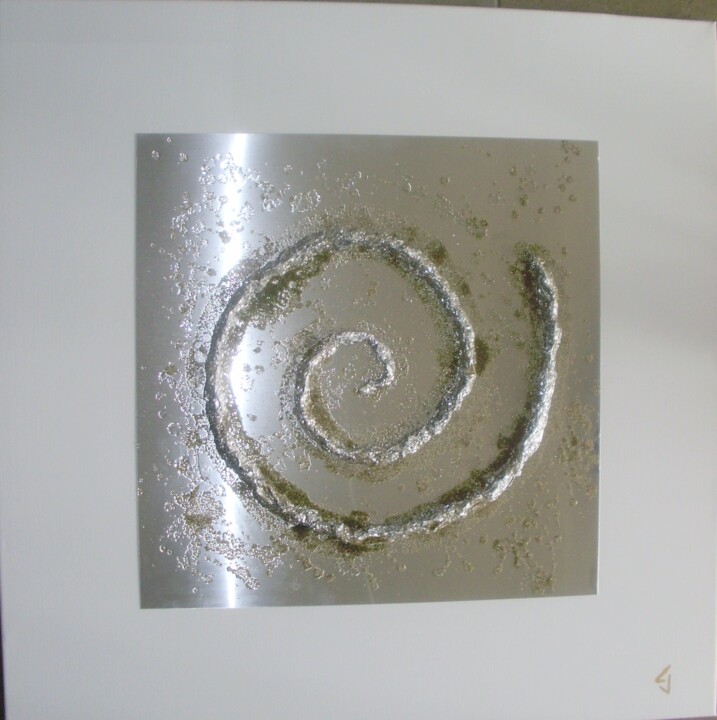 Painting titled "spirale 1" by Claude Goasguen, Original Artwork, Aluminium