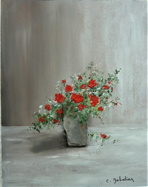 Peinture intitulée "fleurs.jpg" par Claude Gobalian, Œuvre d'art originale