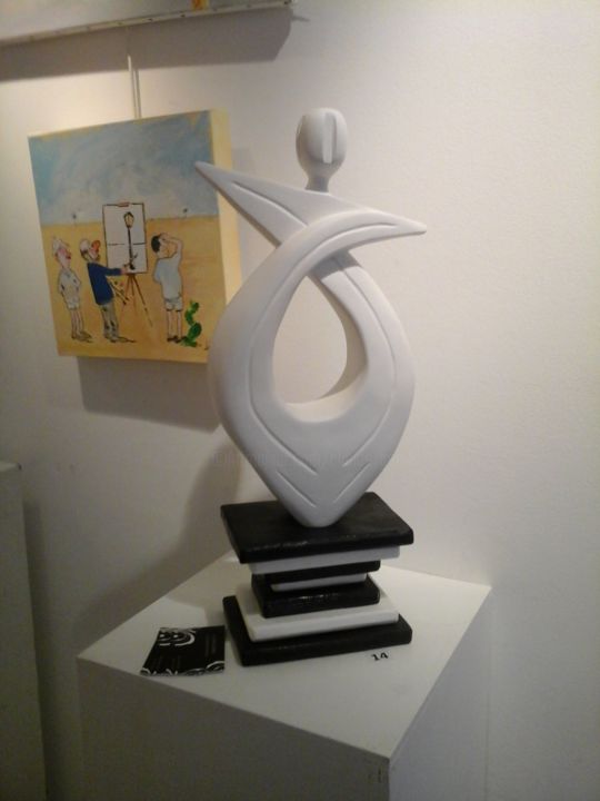 Sculpture titled "PILE OU FACE" by Claude Gorski, Original Artwork, Wood