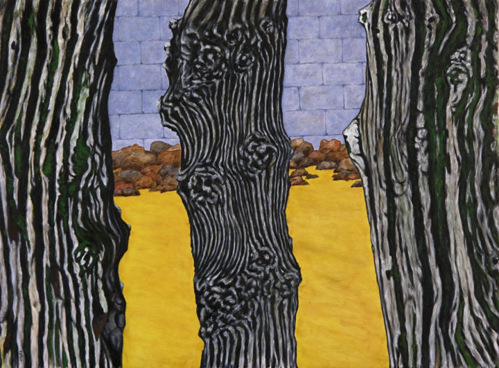 Картина под названием "brise-lames à Saint…" - Claude Guillemet, Подлинное произведение искусства, Масло Установлен на Дерев…