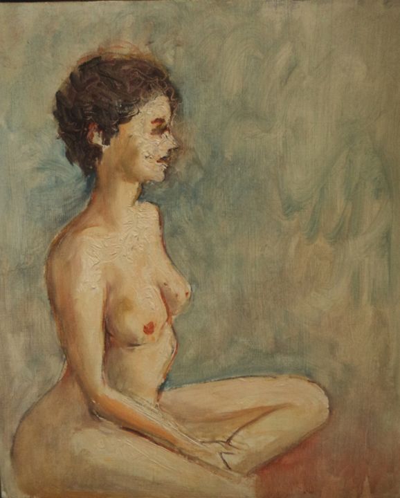 Malerei mit dem Titel "Etude d'après modèle" von Claude Hardenne, Original-Kunstwerk