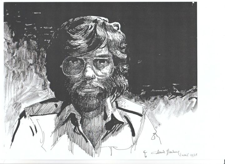 Peinture intitulée "Autoportrait 1978" par Claude Hardenne, Œuvre d'art originale
