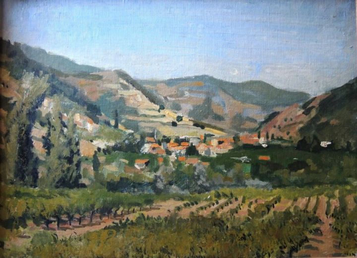 Painting titled "Ardèche" by Claude Hardenne, Original Artwork