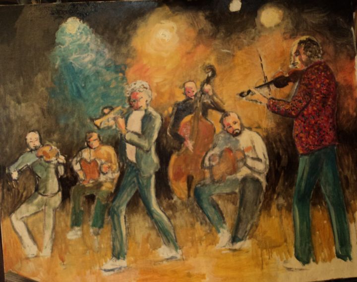 Painting titled "JAZZ (in progress)" by Claude Hardenne, Original Artwork