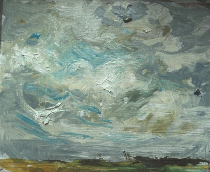 Painting titled "Etude de ciel" by Claude Hardenne, Original Artwork