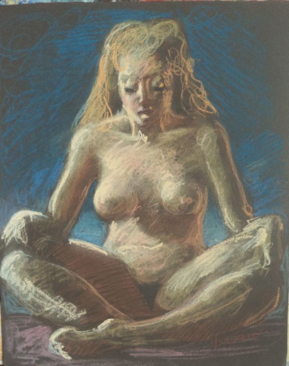 「méditation」というタイトルの描画 Claude Hardenneによって, オリジナルのアートワーク
