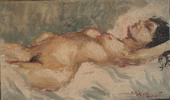 Peinture intitulée "sieste" par Claude Hardenne, Œuvre d'art originale