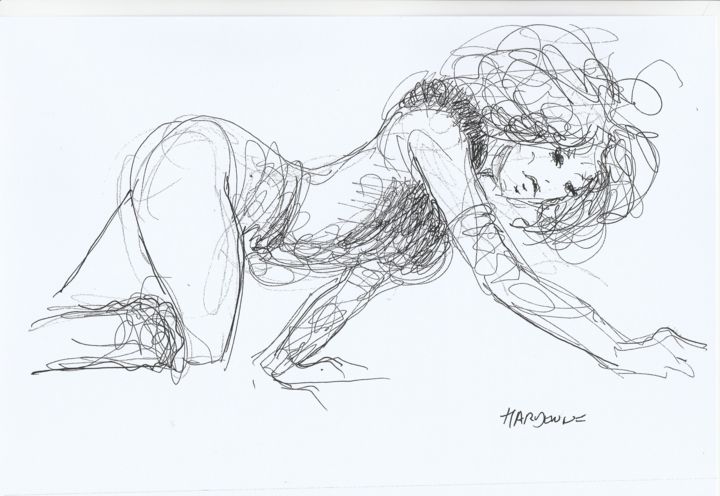 Drawing titled "Dragqueeen 1(Québec)" by Claude Hardenne, Original Artwork, Marker