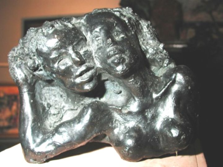 Sculpture titled "COUPLE" by Claude Hardenne, Original Artwork, Bronze
