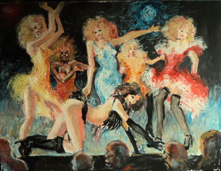 Pintura intitulada "Cabaret" por Claude Hardenne, Obras de arte originais, Óleo