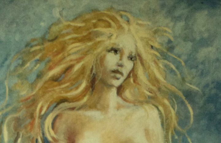 Peinture intitulée "Naissance de Vénus…" par Claude Hardenne, Œuvre d'art originale, Huile