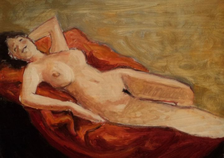 Peinture intitulée "POSE" par Claude Hardenne, Œuvre d'art originale, Huile