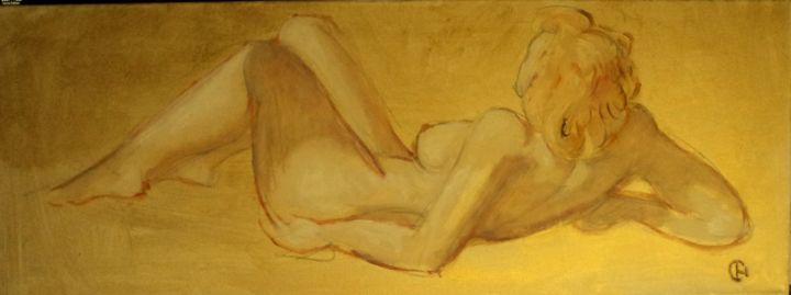 Peinture intitulée "D'or" par Claude Hardenne, Œuvre d'art originale, Huile
