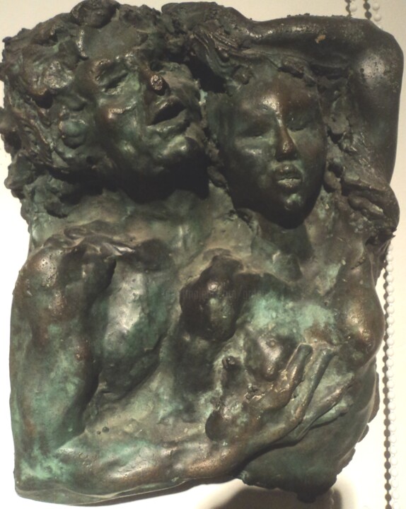 Sculpture titled "amants" by Claude Hardenne, Original Artwork, Bronze