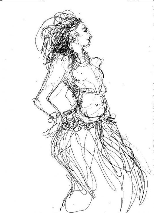 Drawing titled "danseuse" by Claude Hardenne, Original Artwork