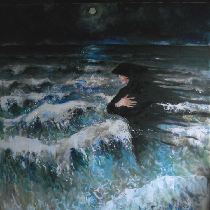 Pintura intitulada "Mémoire de la Mer" por Claude Hardenne, Obras de arte originais