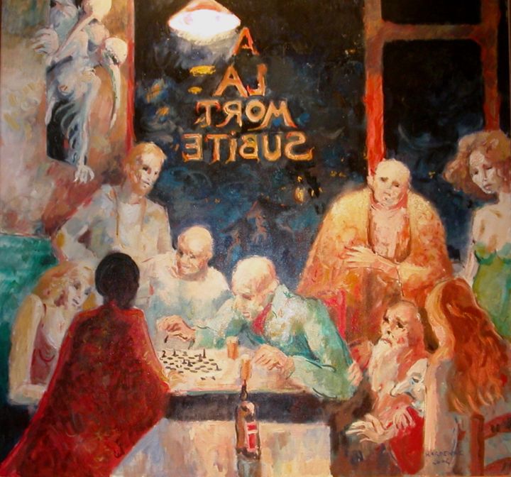 Painting titled "La Mort Subite" by Claude Hardenne, Original Artwork
