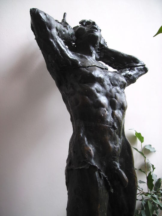 Sculpture intitulée "L'homme foudroyé (d…" par Claude Hardenne, Œuvre d'art originale