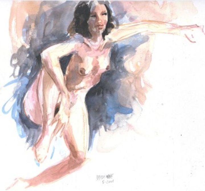 Malerei mit dem Titel "Détendue" von Claude Hardenne, Original-Kunstwerk