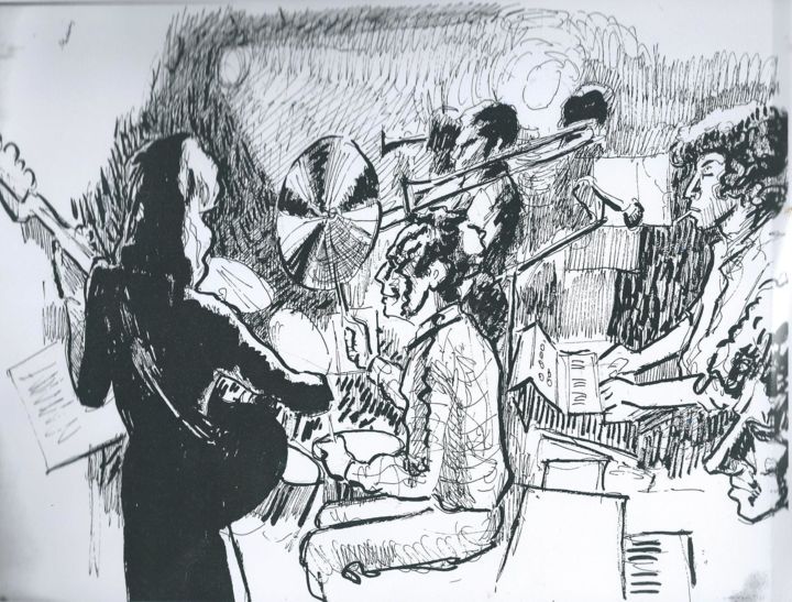 Drawing titled "jazz" by Claude Hardenne, Original Artwork