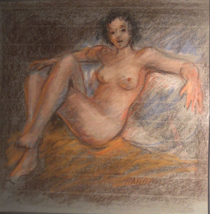 Drawing titled "Nonchalante II" by Claude Hardenne, Original Artwork