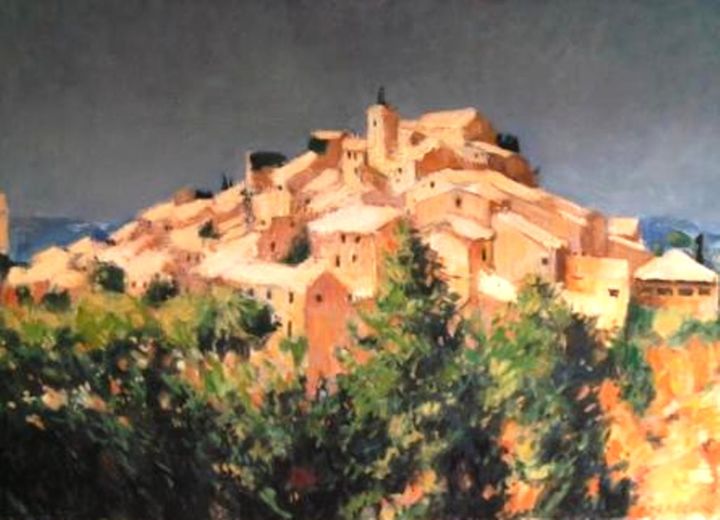 Painting titled "Roussillon" by Claude Hardenne, Original Artwork