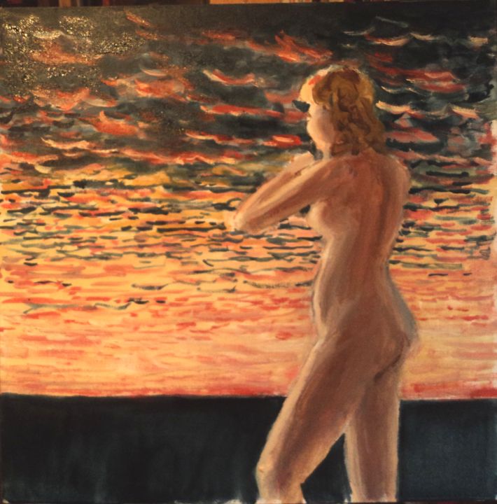 Painting titled "L'aurore" by Claude Hardenne, Original Artwork