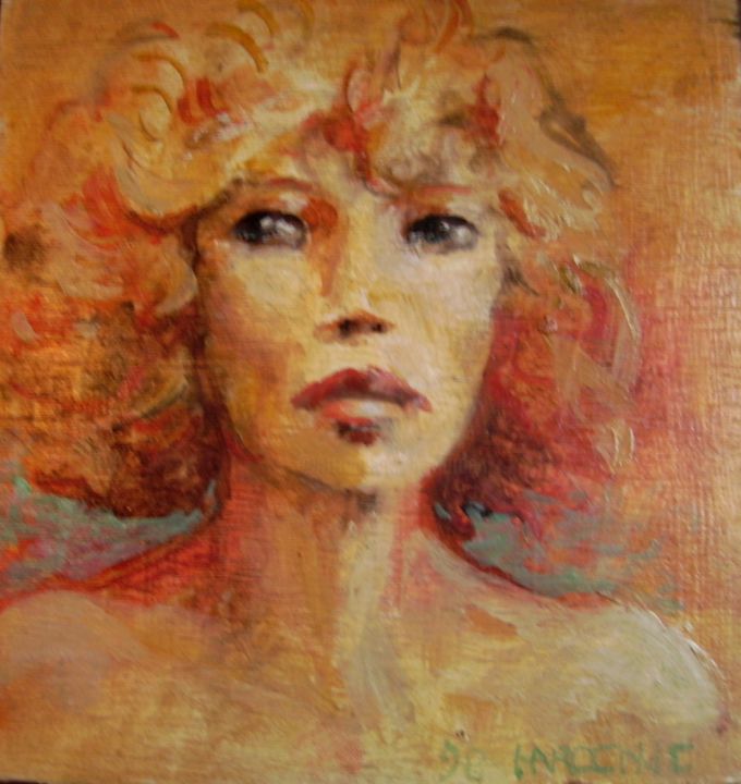 Peinture intitulée "portrait de femme" par Claude Hardenne, Œuvre d'art originale