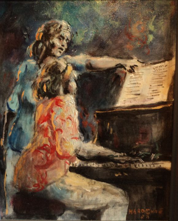 Pittura intitolato "La tourneuse de pag…" da Claude Hardenne, Opera d'arte originale