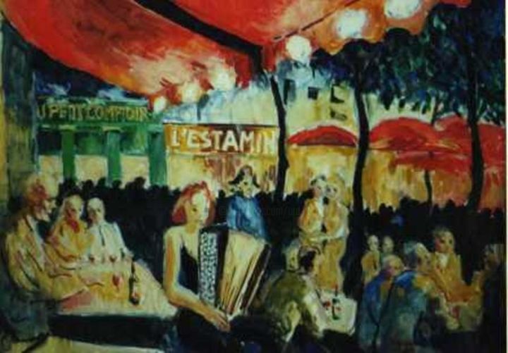 Peinture intitulée "Place du Tertre un…" par Claude Hardenne, Œuvre d'art originale, Huile