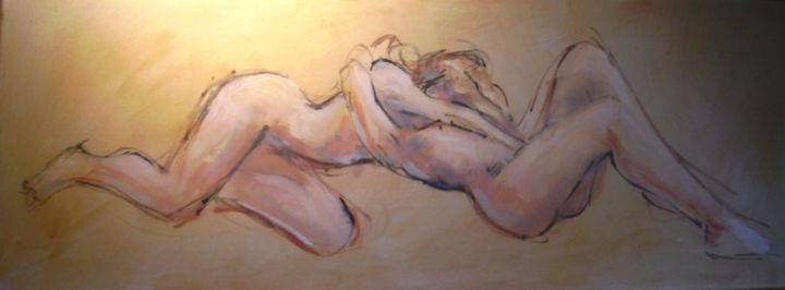 Painting titled "Embrasser!" by Claude Hardenne, Original Artwork