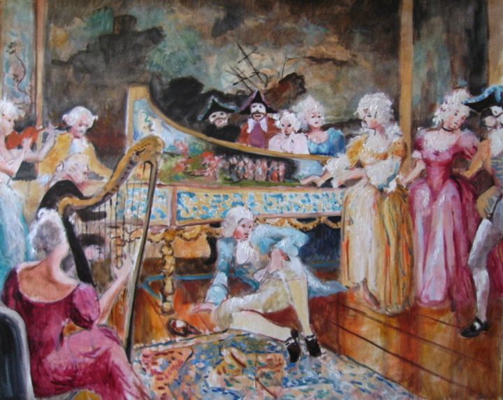 Painting titled "scandale dans le gr…" by Claude Hardenne, Original Artwork