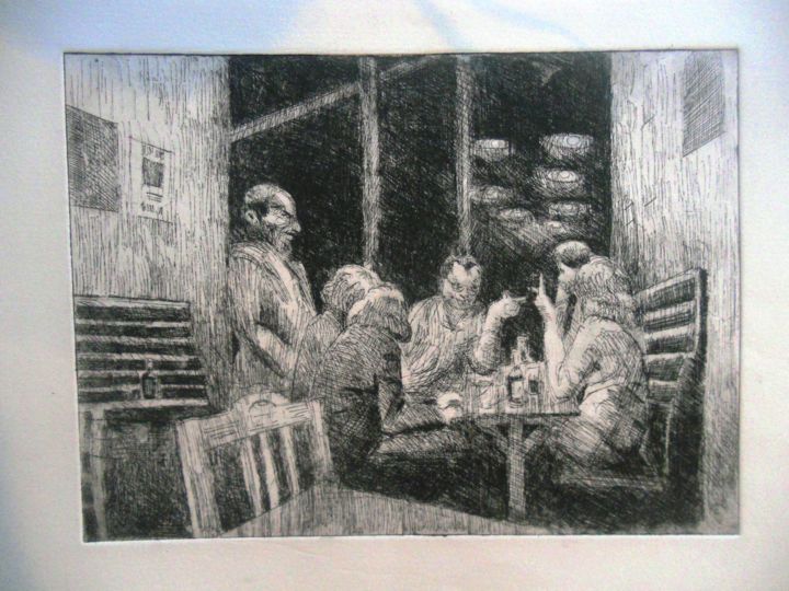 Printmaking titled "Conspirateurs" by Claude Hardenne, Original Artwork
