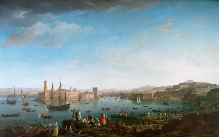 Peinture intitulée "L'Entrée du port de…" par Claude-Joseph Vernet, Œuvre d'art originale, Huile