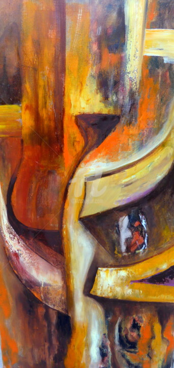 Картина под названием "TOTEM ONE" - Claude Julia (CJULIA), Подлинное произведение искусства, Масло