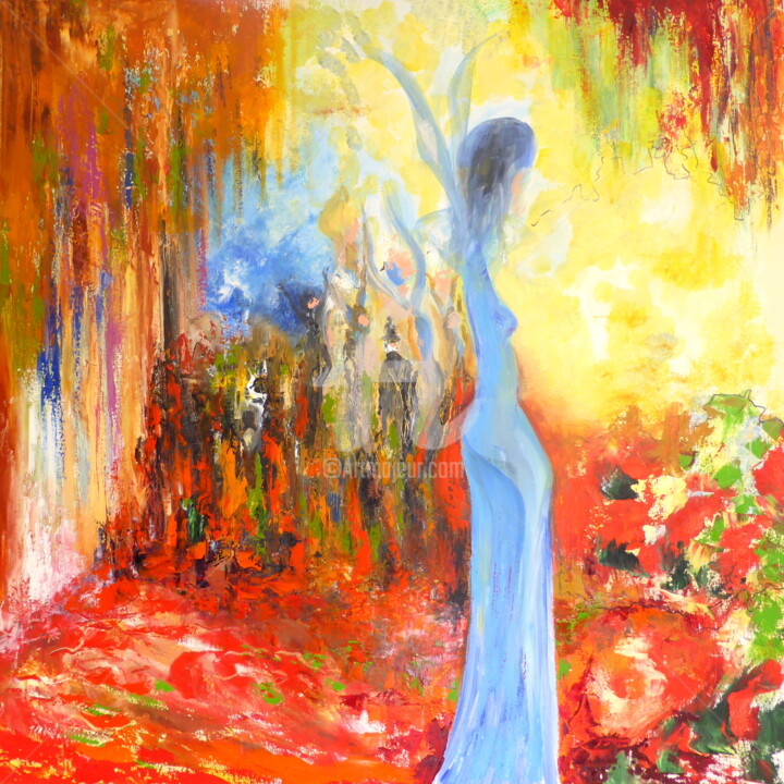 Painting titled "Paradis perdu" by Claude Julia (CJULIA), Original Artwork, Oil