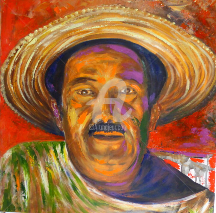 Painting titled "Le mexicain" by Claude Julia (CJULIA), Original Artwork, Oil