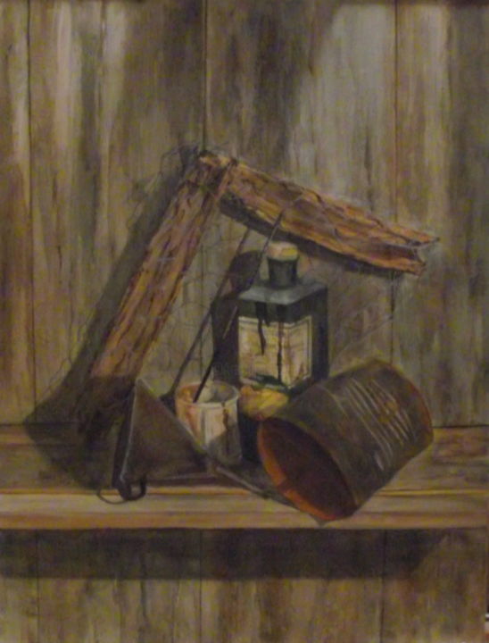 Painting titled "objet-inanimés..." by Claude Lazzeroni, Original Artwork, Oil