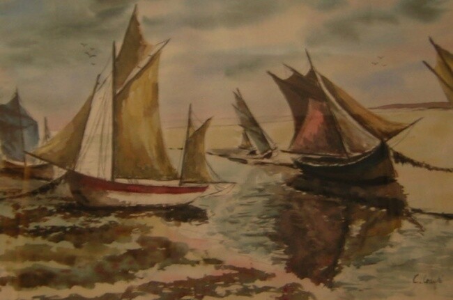 Malerei mit dem Titel "MARINE" von Claude Léauté, Original-Kunstwerk