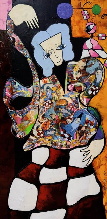 "La douce folie en 4" başlıklı Tablo Claude Lépine tarafından, Orijinal sanat, Akrilik