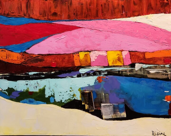 Картина под названием "Colore mon monde" - Claude Lépine, Подлинное произведение искусства, Акрил