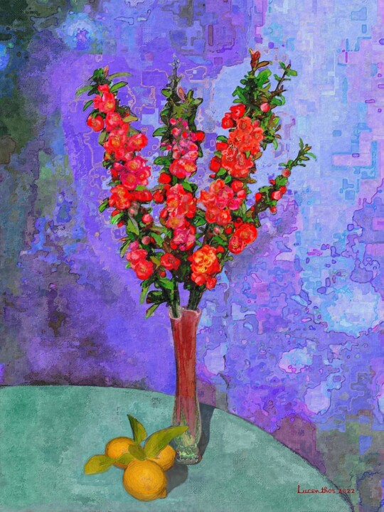 Digitale Kunst mit dem Titel "BOUQUET LALIQUE" von Lucenthos, Original-Kunstwerk, Digitale Malerei