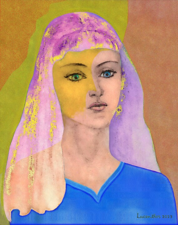 Digital Arts titled "ANGELINA" by Lucenthos, Original Artwork, Digital Painting