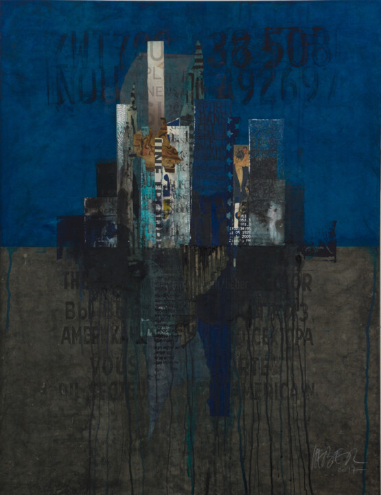 Collages titled "September 11th" by Claude Lieber, Original Artwork, Collages