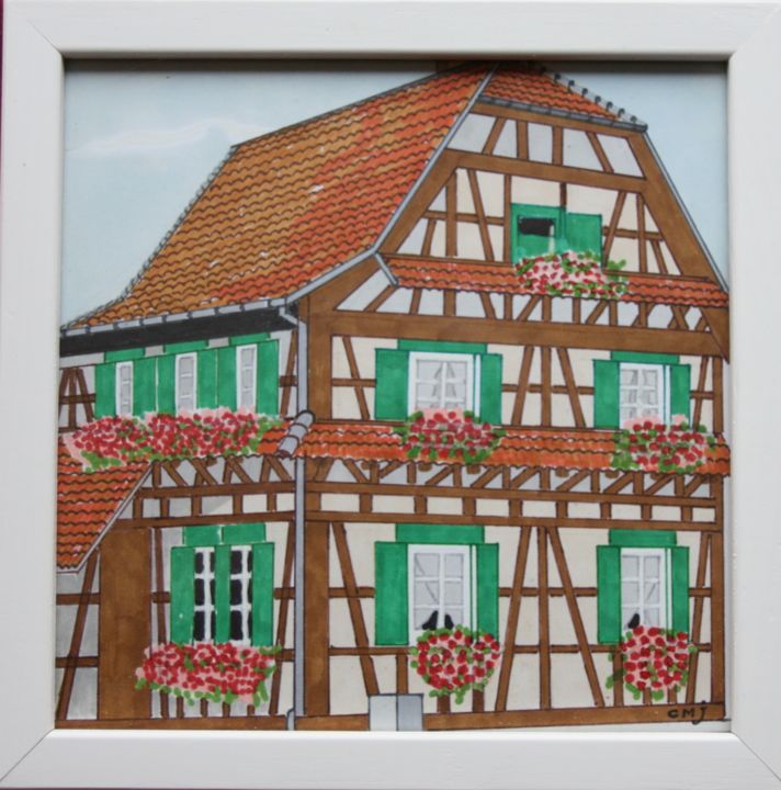 Maison Alsacienne, Dessin par Claude Martine Jeannoel Artmajeur