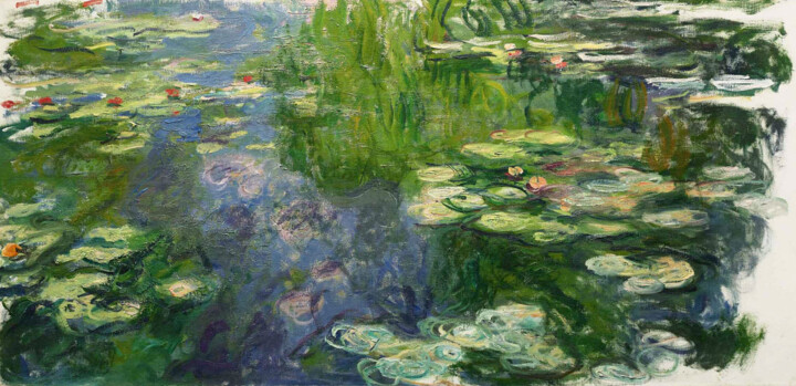 Painting titled "Water Lilies" by Claude Monet, Original Artwork, Oil