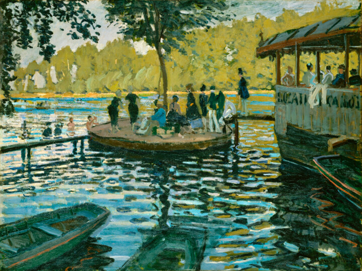 Ζωγραφική με τίτλο "Bain à la Grenouill…" από Claude Monet, Αυθεντικά έργα τέχνης, Λάδι