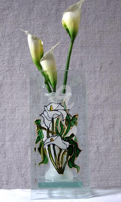 Sculpture intitulée "vase décoré arômes" par Claude Mornet, Œuvre d'art originale