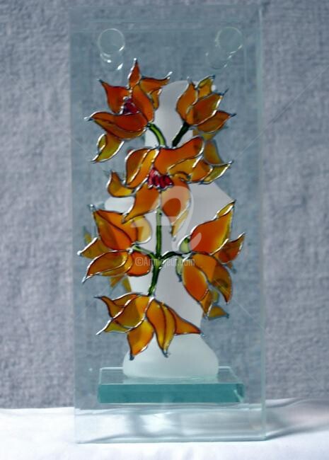 Sculpture titled "vase moderne décors…" by Claude Mornet, Original Artwork