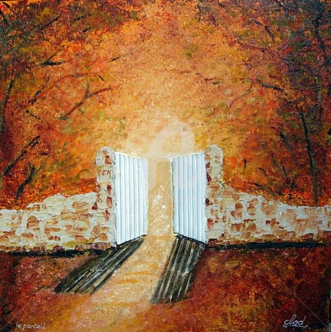 Malerei mit dem Titel "le portail" von Claude Mornet, Original-Kunstwerk, Öl